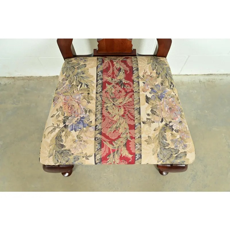 Baker Furniture Style Queen Anne Solid Cherry Wood Dining Chairs, Set of Four - Image 7