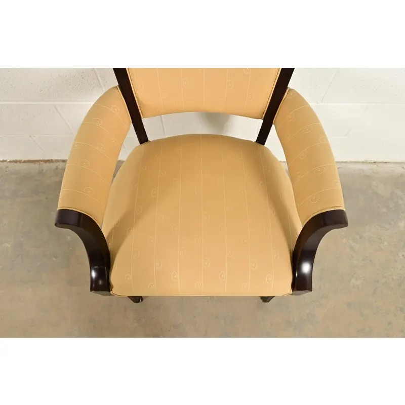 Barbara Barry for Baker Furniture Modern Regency Mahogany Armchairs, Pair - Image 7