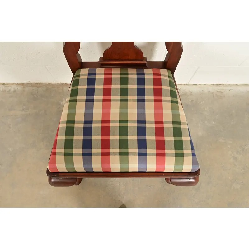 Henkel Harris Queen Anne Solid Cherry Wood Side Chairs or Dining Chairs, Pair - Image 7