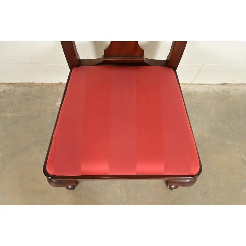 Henkel Harris Queen Anne Solid Mahogany Side Chairs or Dining Chairs, Pair - Image 7