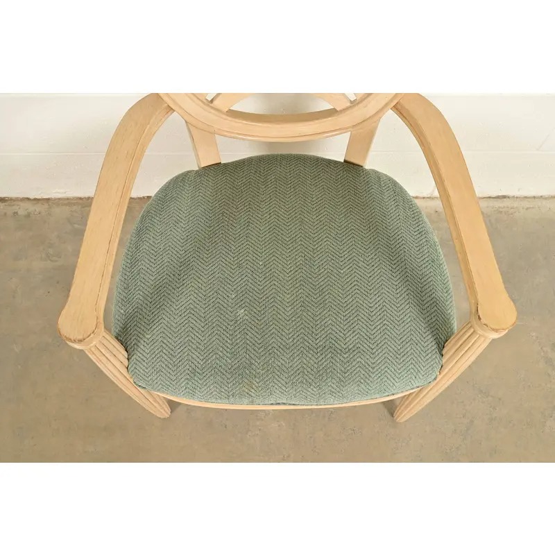 Henredon Modern Art Deco Carved Oak Armchairs, Pair - Image 7