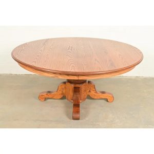 Stickley Style Mission Oak Arts & Crafts Pedestal Dining Table