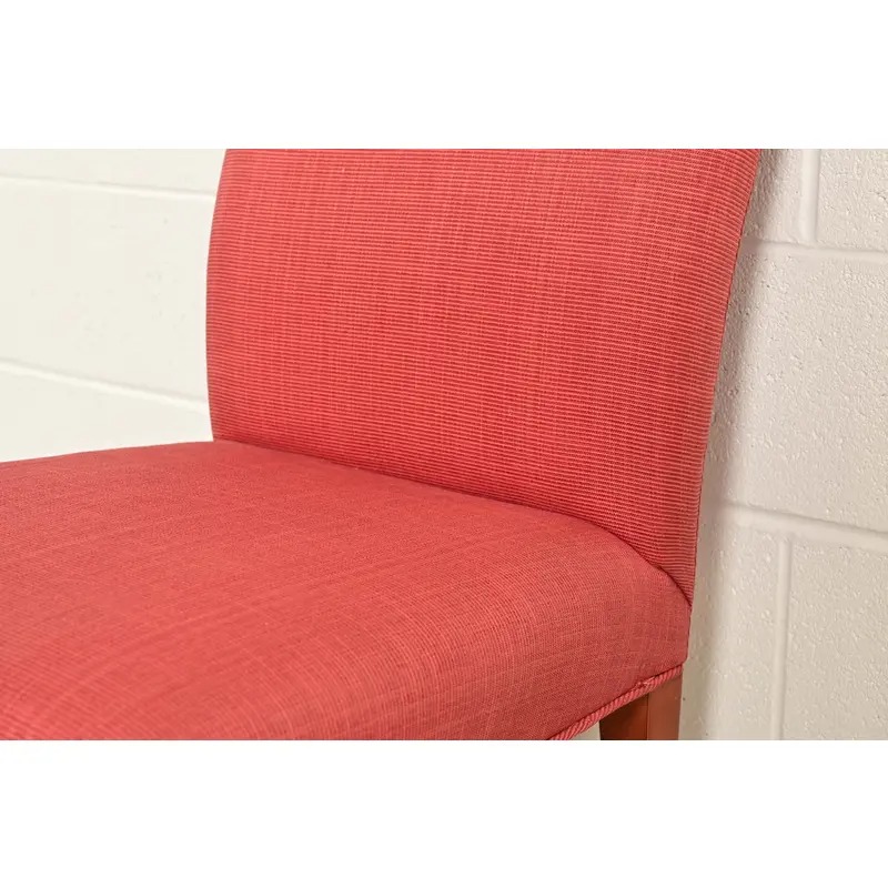 Baker Furniture Modern Regency Sycamore Wood Upholstered X-Base Dining Chairs, Set of Six - Image 8