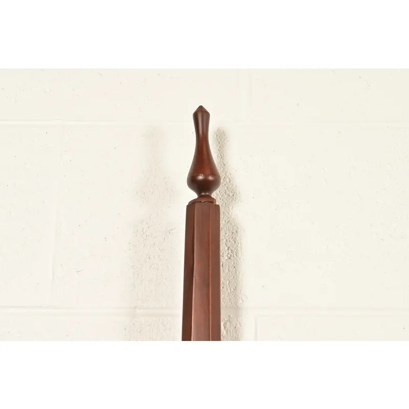 Baker Furniture Style Federal Carved Walnut Twin Size Poster Beds, Pair - Image 8