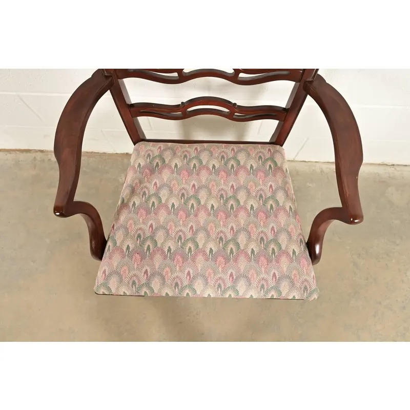 Baker Furniture Style Georgian Carved Mahogany Dining Chairs, Set of Six - Image 8