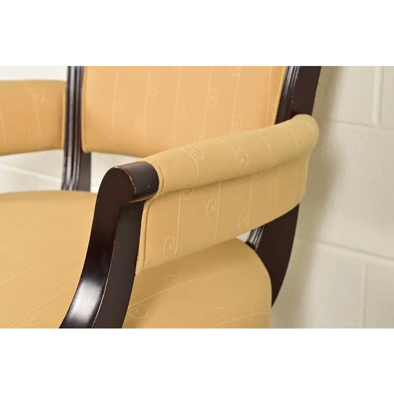 Barbara Barry for Baker Furniture Modern Regency Mahogany Armchairs, Pair - Image 8