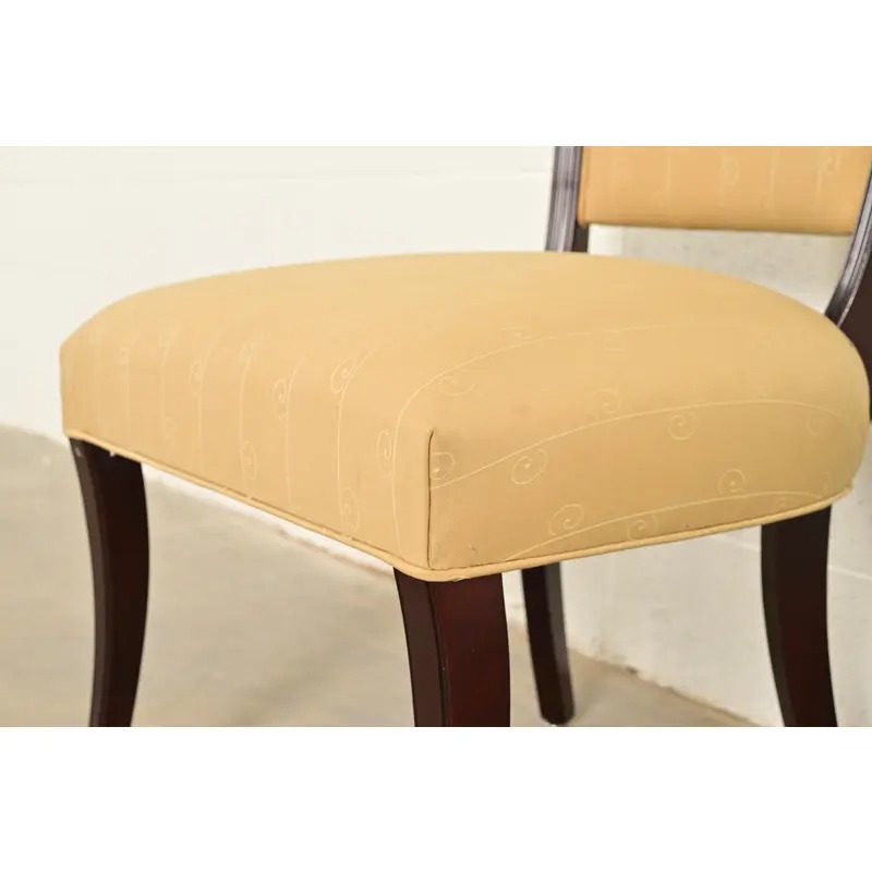 Barbara Barry for Baker Furniture Modern Regency Mahogany Side Chairs or Dining Chairs, Pair - Image 8