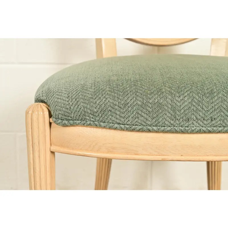 Henredon Modern Art Deco Carved Oak Side Chairs or Dining Chairs, Pair - Image 8