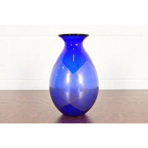 Jeff Zimmerman for Tiffany & Co. Cobalt Blue Art Glass Vase