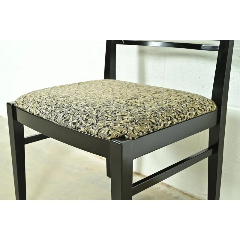 Knoll Postmodern Black Lacquered Ricchio Dining Chairs, Set of Four - Image 8