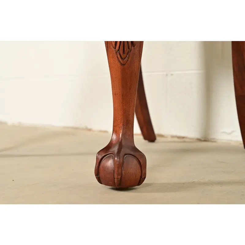 Ethan Allen Chippendale Carved Mahogany Dining Chairs, Set of Four - Image 9