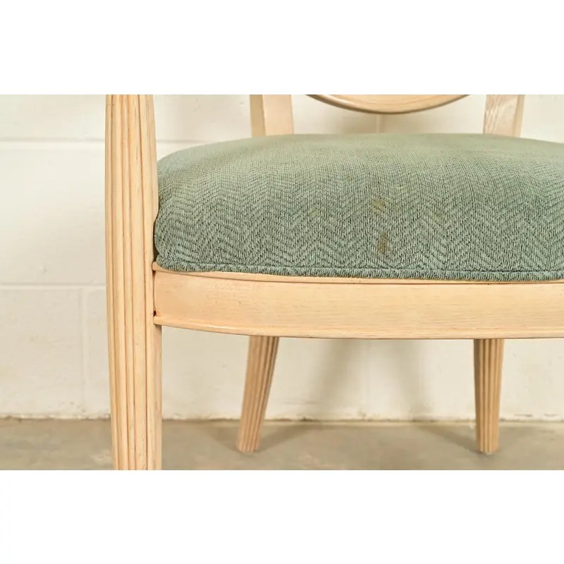 Henredon Modern Art Deco Carved Oak Armchairs, Pair - Image 9