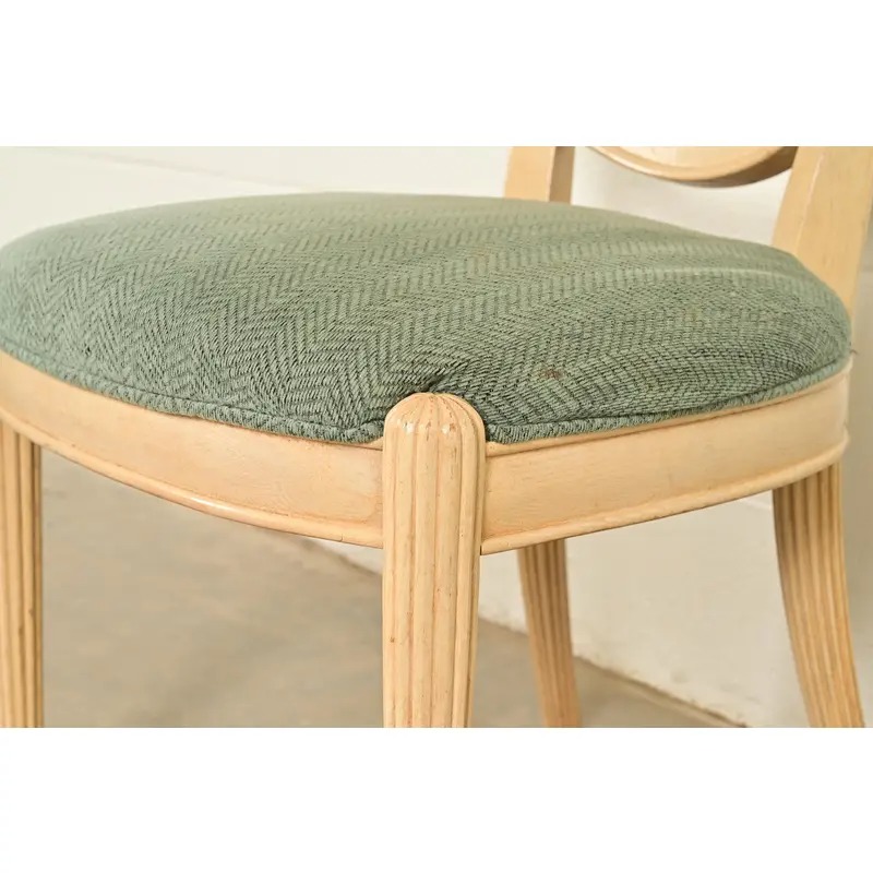 Henredon Modern Art Deco Carved Oak Side Chairs or Dining Chairs, Pair - Image 9