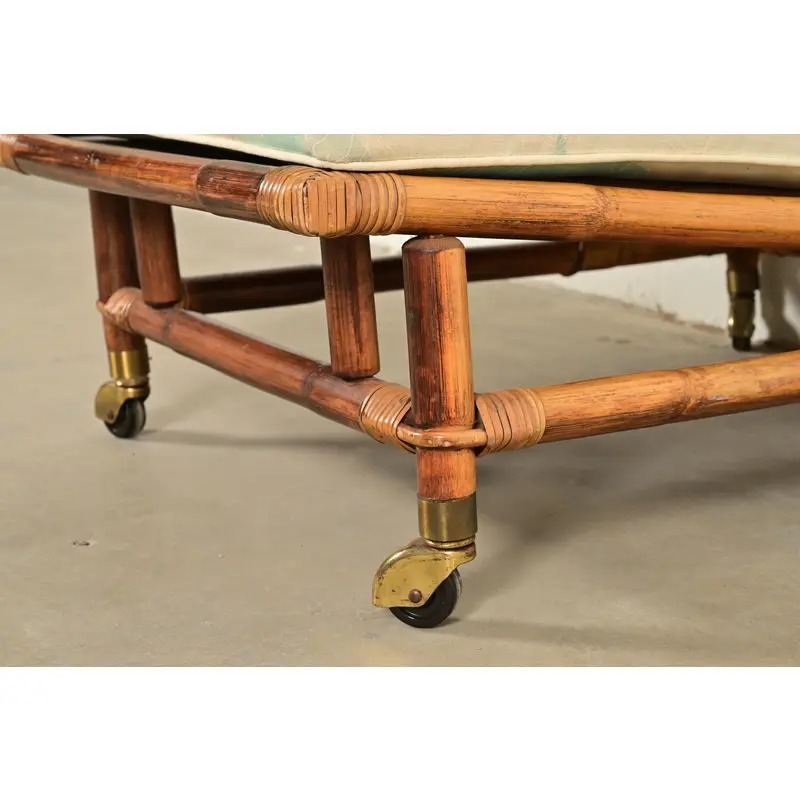 John Wisner for Ficks Reed Mid-Century Hollywood Regency Bamboo Rattan Lounge Chair, 1950s - Image 10