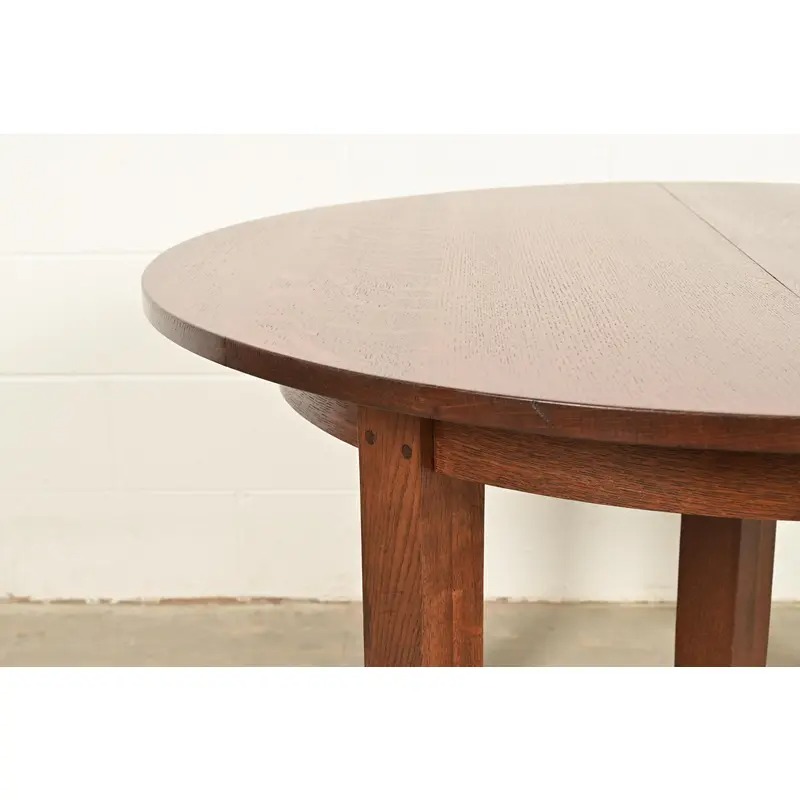 L. & J. G. Stickley Antique Mission Oak Arts & Crafts Extension Dining Table, Newly Refinished - Image 10