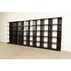 Modern Art Deco Dark Oak Modular Étagères or Bookcases, Set of Eight