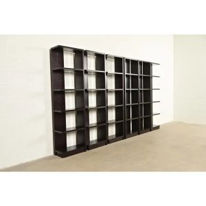 Modern Art Deco Dark Oak Modular Étagères or Bookcases, Set of Six