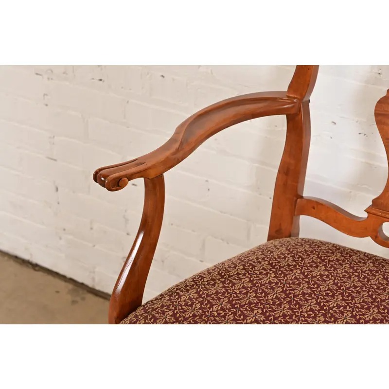 Romweber Antique Georgian Carved Walnut Dining Chairs, Set of Six - Image 10