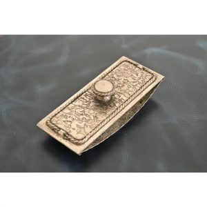 Roycroft Arts & Crafts Silver Finished Hammered Copper Rocker Blotter