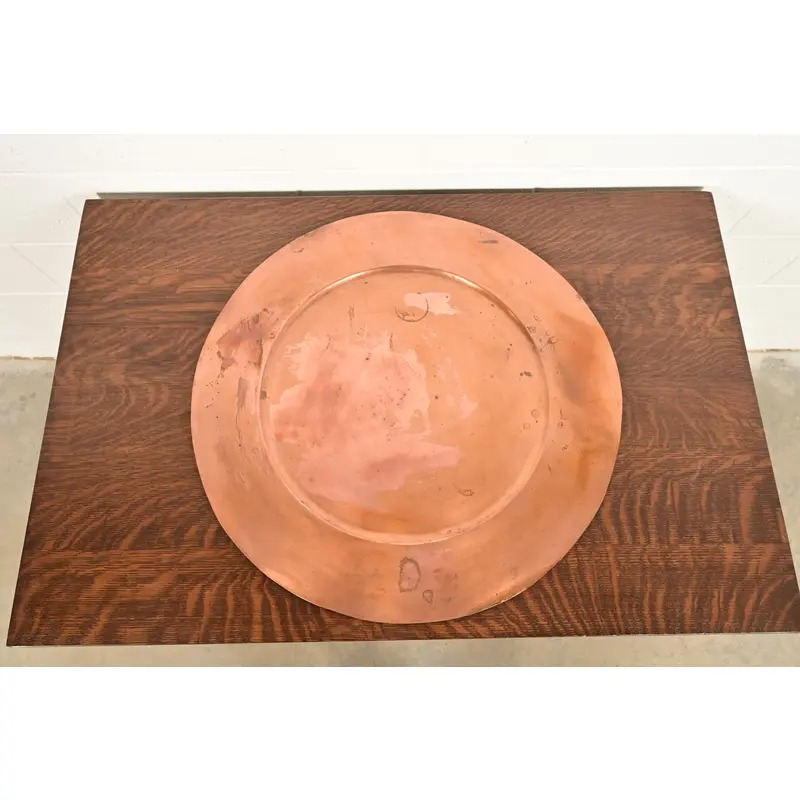 Arthur Cole for Avon Coppersmith Arts & Crafts Large Copper Serving Tray, 1930s