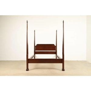 Harden Georgian Carved Solid Cherry Wood Queen Size Poster Bed