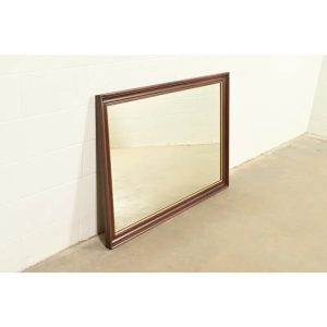 Henkel Harris Federal Mahogany and Gold Gilt Framed Wall Mirror, 1972