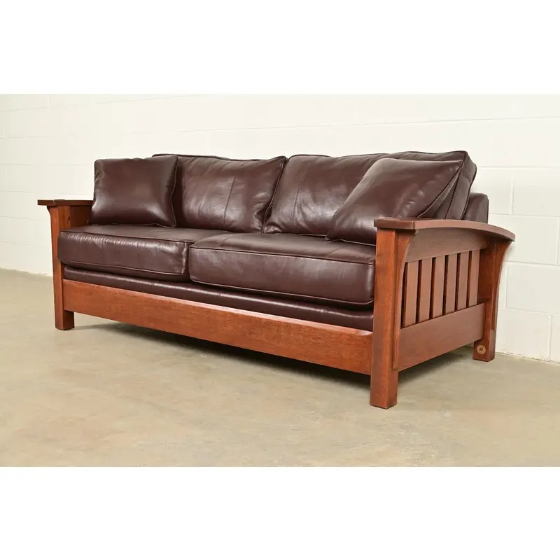 L. & J. G. Stickley Mission Oak Arts & Crafts Sofa