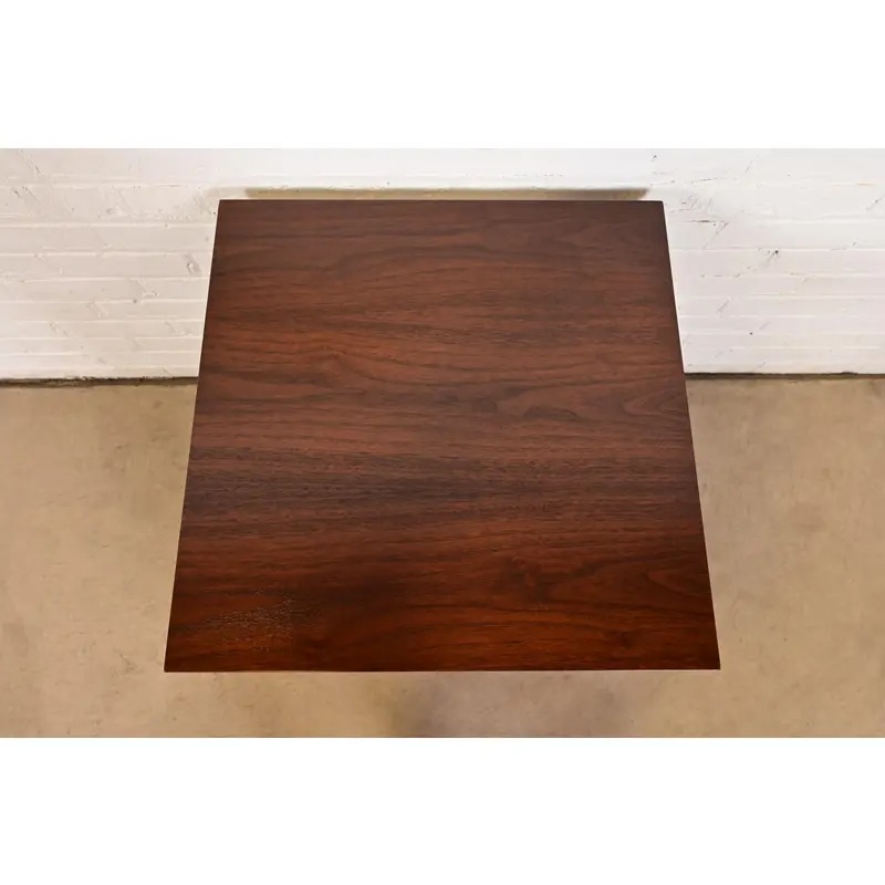 Paul McCobb for Calvin Furniture Linear Group Walnut Two-Tier Nightstand, Newly Refinished - Image 11