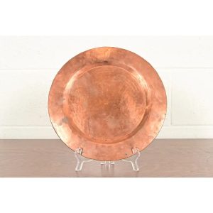 Roycroft Style Arts & Crafts Hammered Copper Charger Plate or Tray
