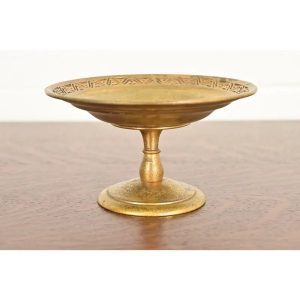 Tiffany Studios New York Bronze Doré Pedestal Bowl or Compote Dish With Bellflower Motif
