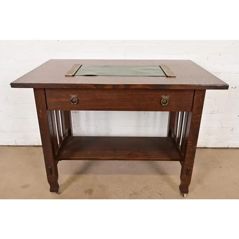 Tiffany Studios New York Zodiac Bronze Blotter Ends With Leather Desk Blotter - Image 11