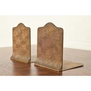Tiffany Studios New York Zodiac Pattern Bronze Bookends, Circa 1910