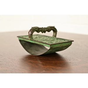 Apollo Studios New York Arts & Crafts Grapevine Pattern Bronze and Slag Glass Rocker Blotter