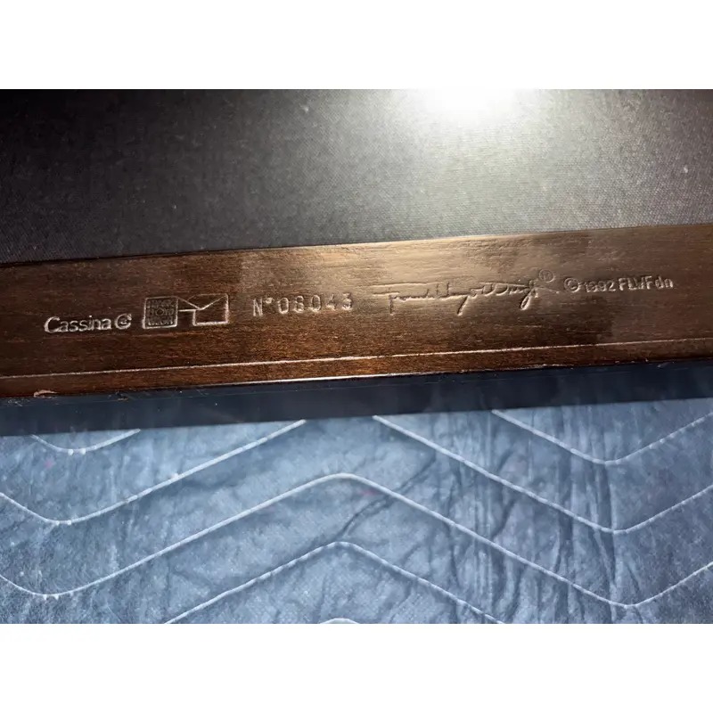 Frank Lloyd Wright for Cassina Arts & Crafts Dark Cherry Wood Dining Chairs, Set of Six - Image 12