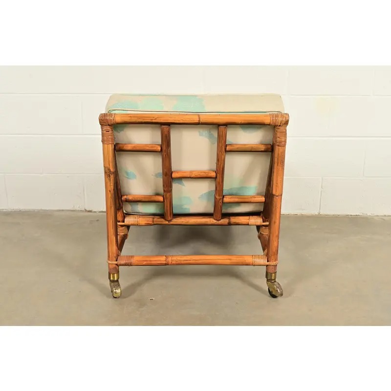 John Wisner for Ficks Reed Mid-Century Hollywood Regency Bamboo Rattan Lounge Chair, 1950s - Image 12