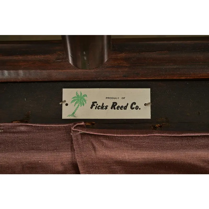 John Wisner for Ficks Reed Mid-Century Hollywood Regency Bamboo Rattan Loveseat, 1950s - Image 12