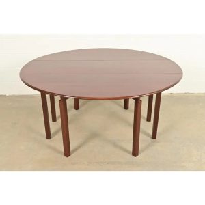 Kittinger Georgian Mahogany Gate Leg Drop Leaf Dining Table or Breakfast Table, Newly Refinished