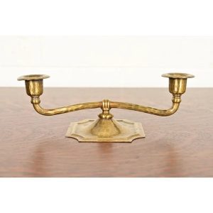 Roycroft Arts & Crafts Brass Finished Hammered Copper Candelabra