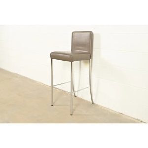 Steelcase Coalesse Modern Leather and Chrome Bar Stool