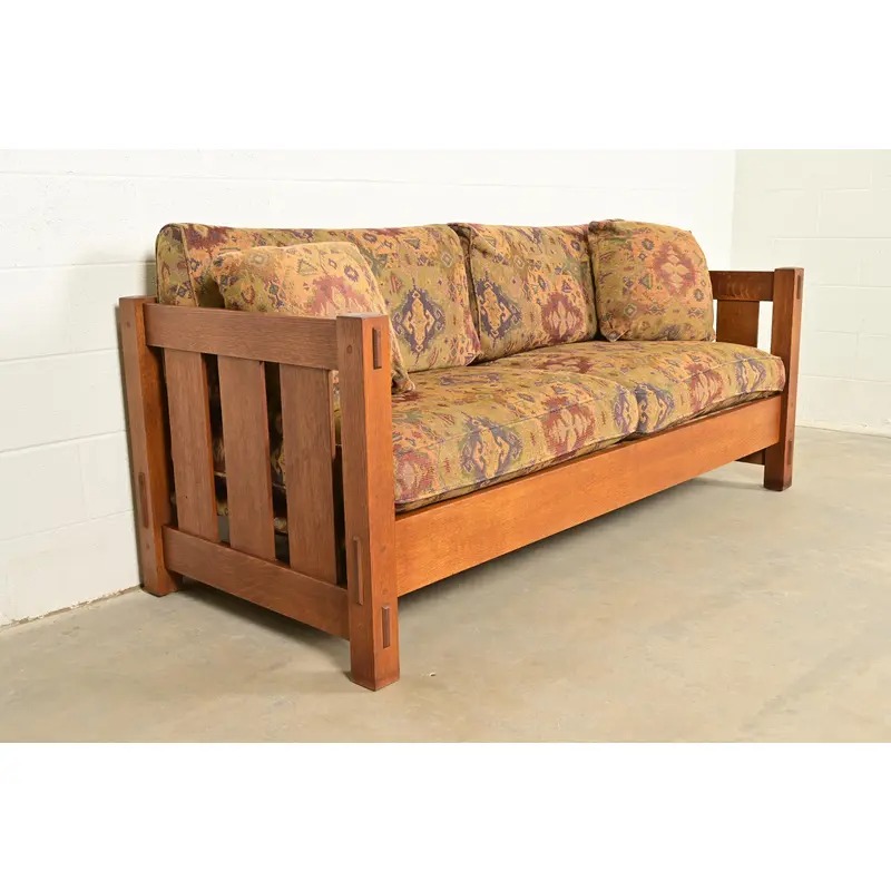 Stickley Mission Oak Arts & Crafts Settle Sofa