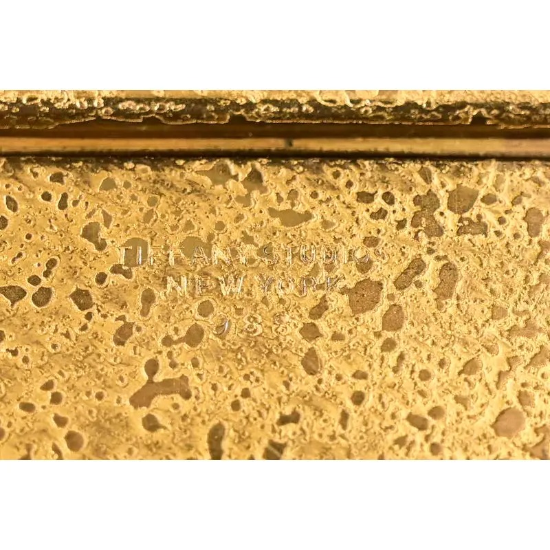 Tiffany Studios New York Zodiac Bronze Doré Blotter Ends With Leather Desk Blotter - Image 12