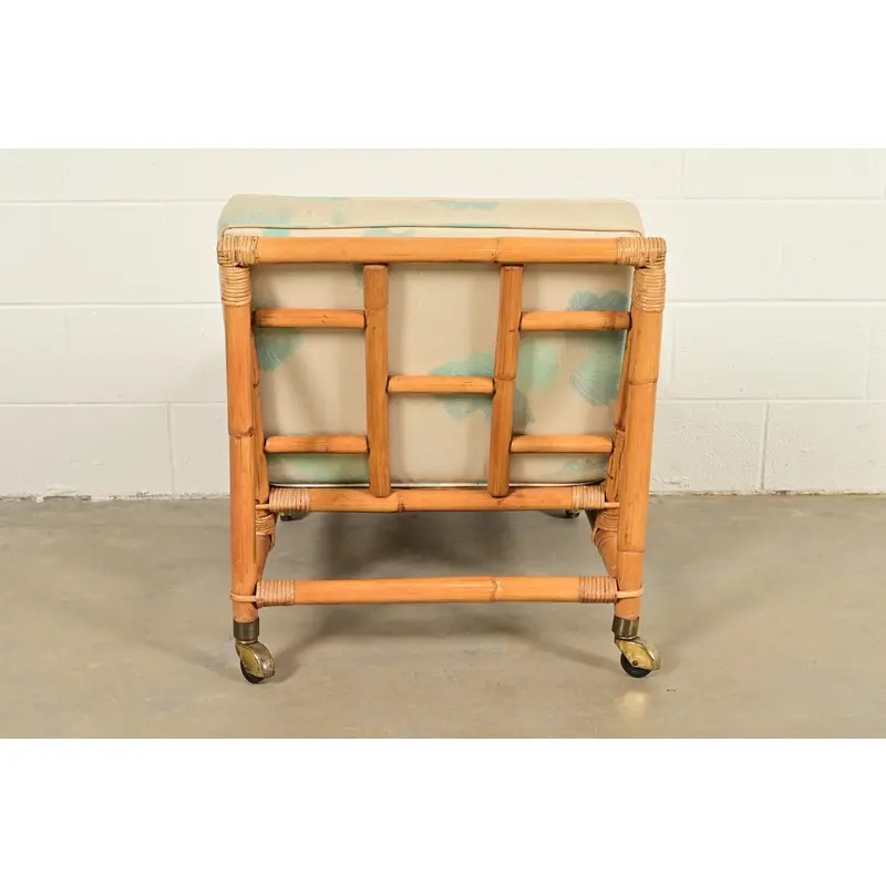 John Wisner for Ficks Reed Mid-Century Hollywood Regency Bamboo Rattan Lounge Chair, 1950s - Image 13
