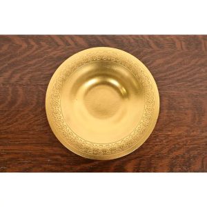 Tiffany Studios New York Bronze Doré Shallow Bowl or Plate With Decorative Border