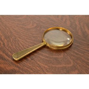 Tiffany Studios New York Graduate Pattern Bronze Doré Magnifying Glass