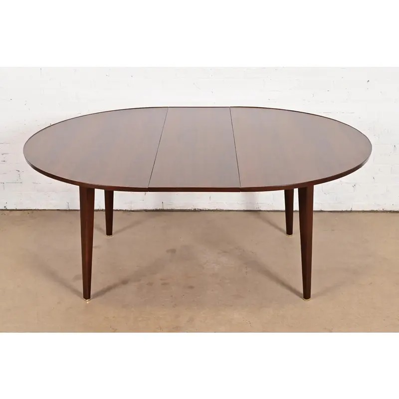 Edward Wormley for Dunbar Mid-Century Modern Walnut Extension Dining Table, Newly Refinished