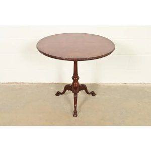 Smith & Watson Georgian Mahogany and Burl Wood Pedestal Tea Table