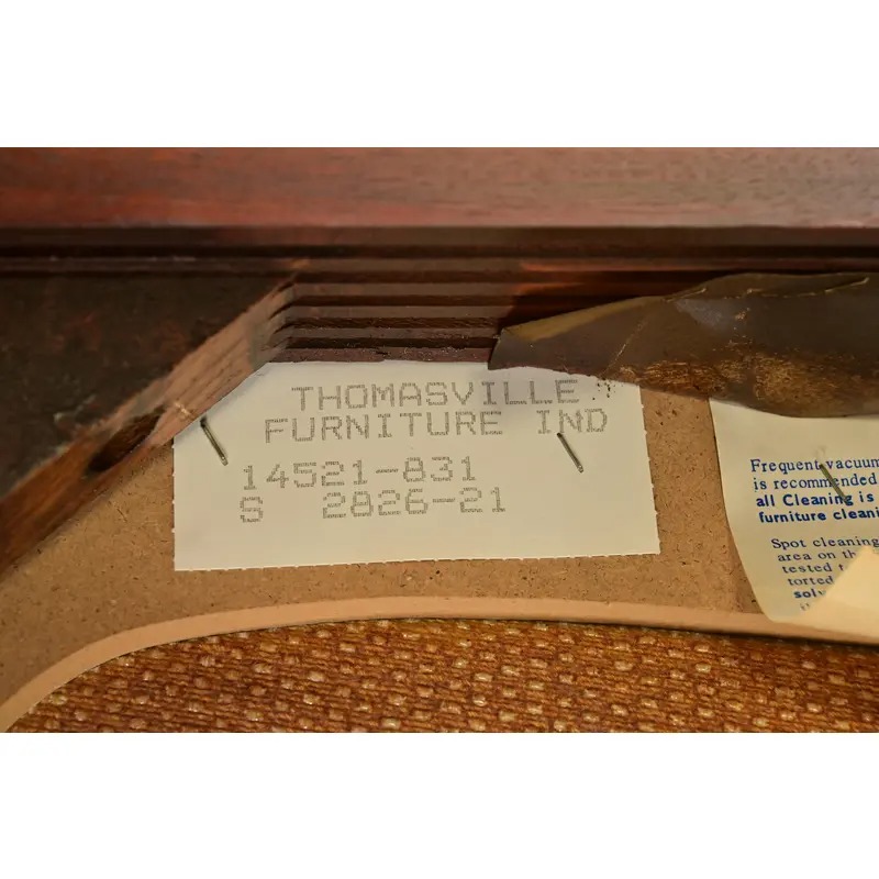 Thomasville Queen Anne Carved Solid Mahogany Armchairs, Pair - Image 14