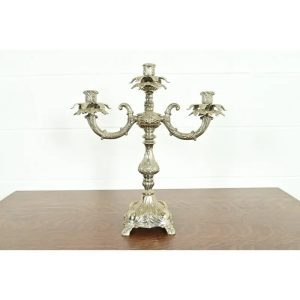 Tiffany & Co. Style Antique Victorian Silverplate Three-Light Candelabra