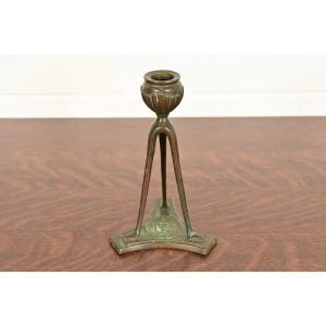 Tiffany Studios New York Bronze Candlestick, Circa 1910