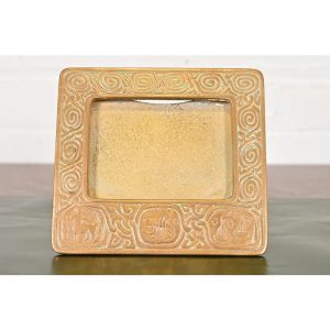 Tiffany Studios New York Zodiac Bronze Doré Desk Calendar Holder or Picture Frame
